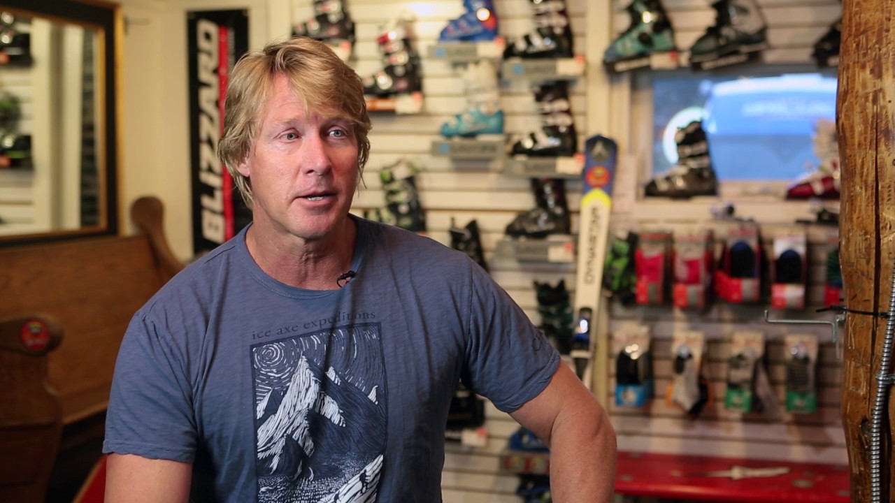 Elite skier customer interview inside the shop